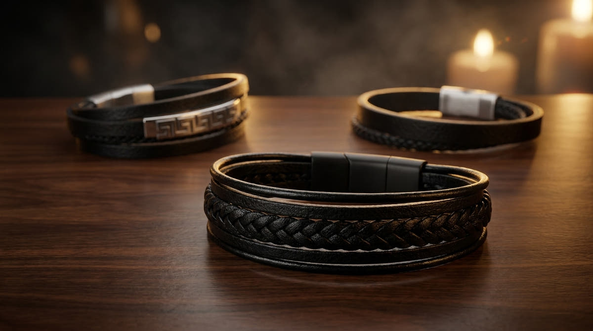 Leather & Steel Bracelets