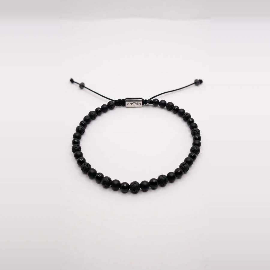 Onyx & Lava Bracelet · 4mm