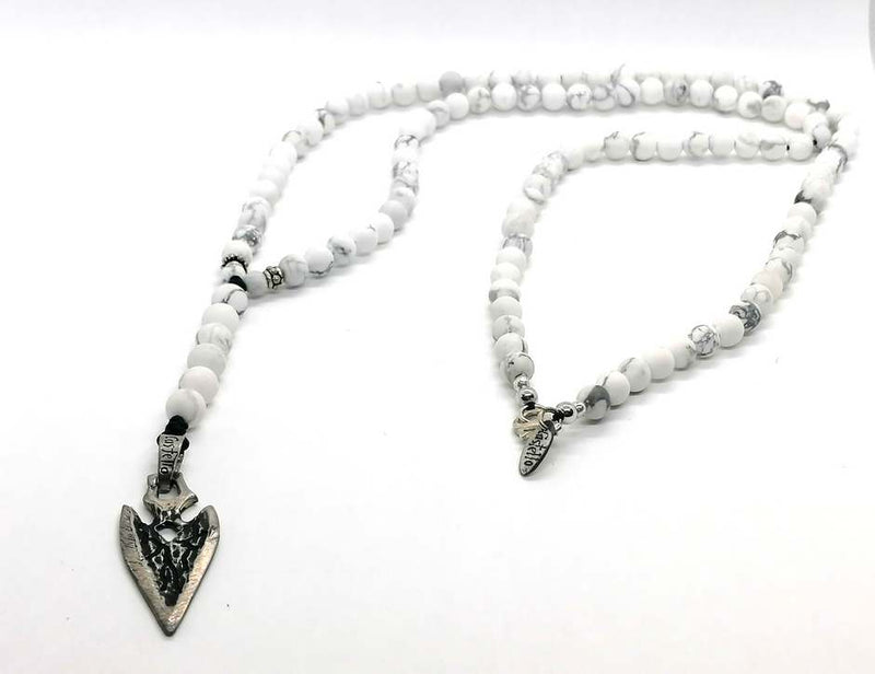 925 silver Beaded Rosario , Howlite stone of 6mm