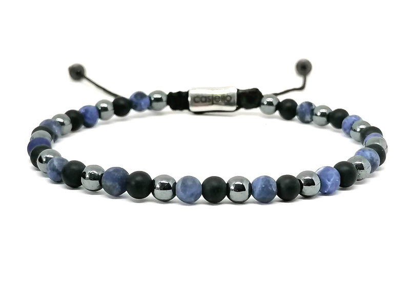 Bracelet , Onyx, Sodalite and Hemitate stones 4mm