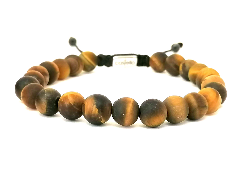Bracelet ,Tiger's Eye,mat stone 8mm