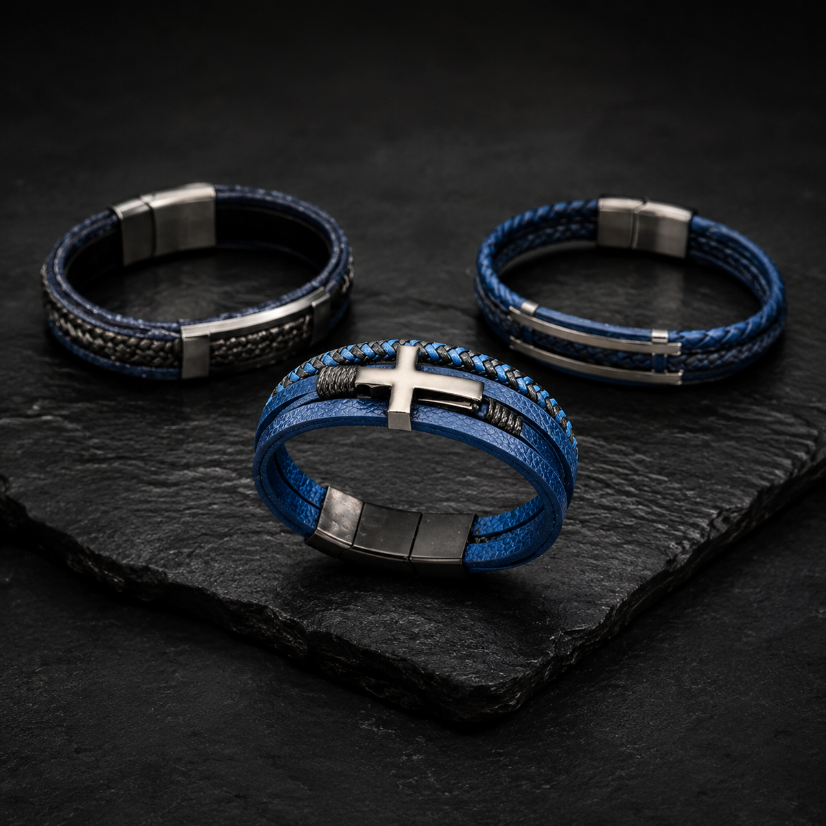 Leather & Steel Bracelets