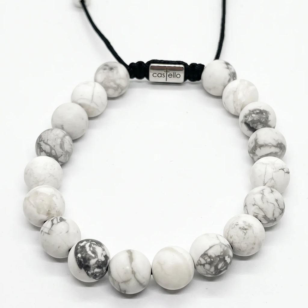 Howlite Boho Bracelet, 10mm | Castello Jewels