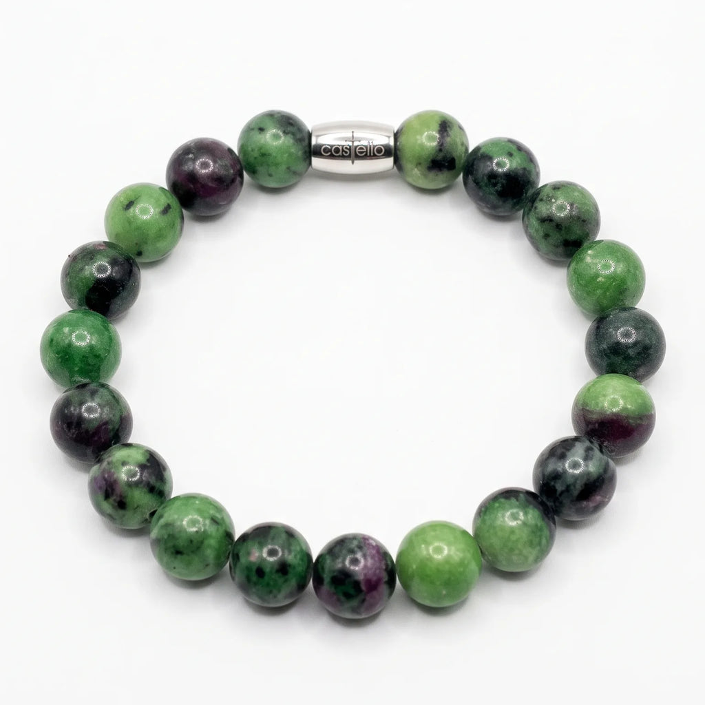 Ruby Zoisite Men's Bracelet · 10mm