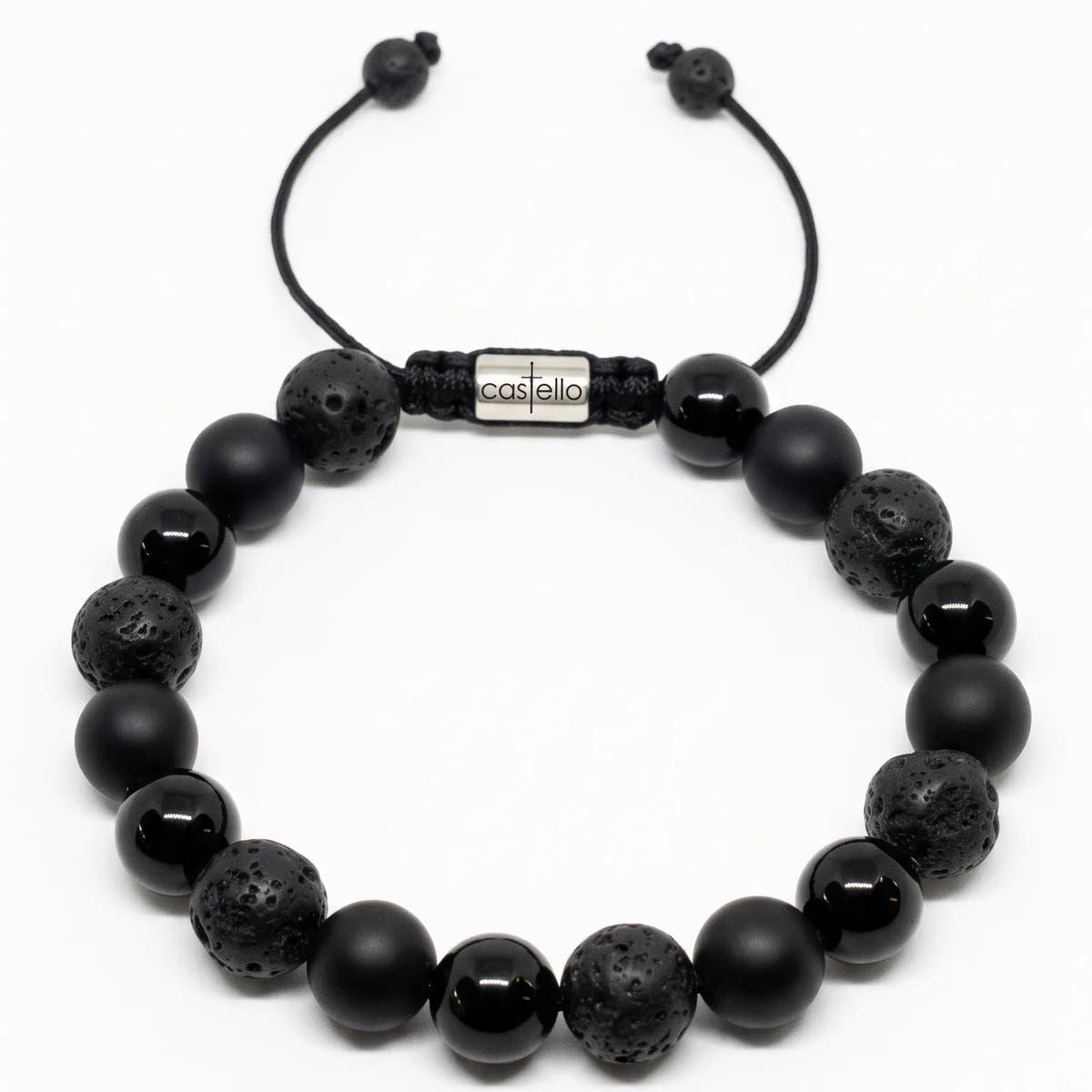 Onyx & Lava Bracelet · 10mm