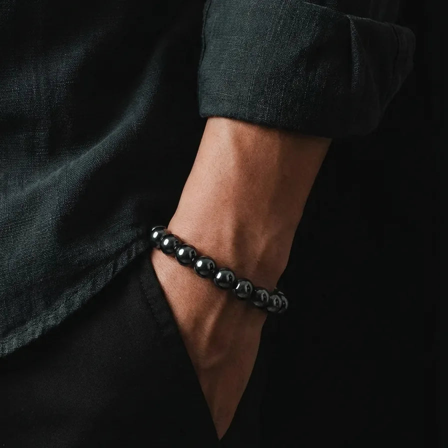 Hematite Everyday Bracelet, 10mm, view 2 | Castello Jewels