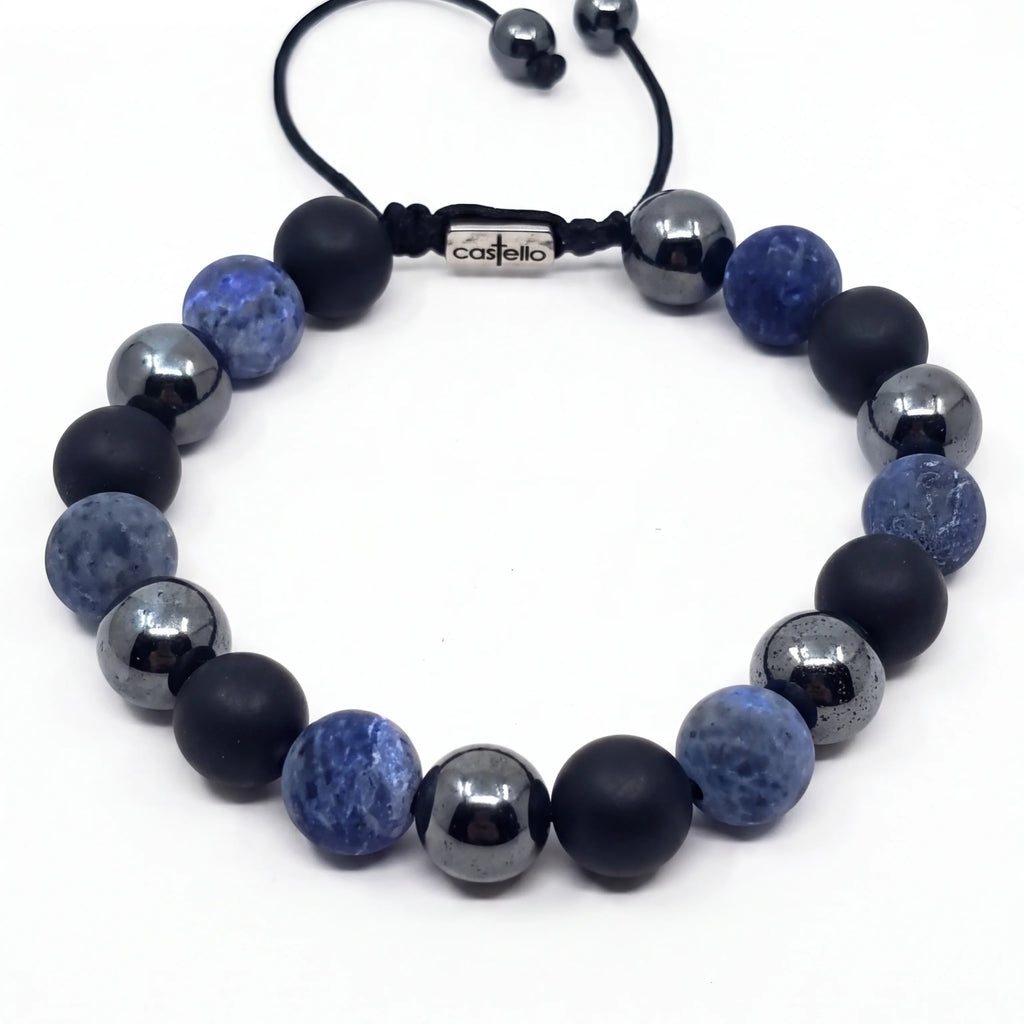 Sodalite, Onyx & Hematite Stacking Bracelet, 10mm | Castello Jewels