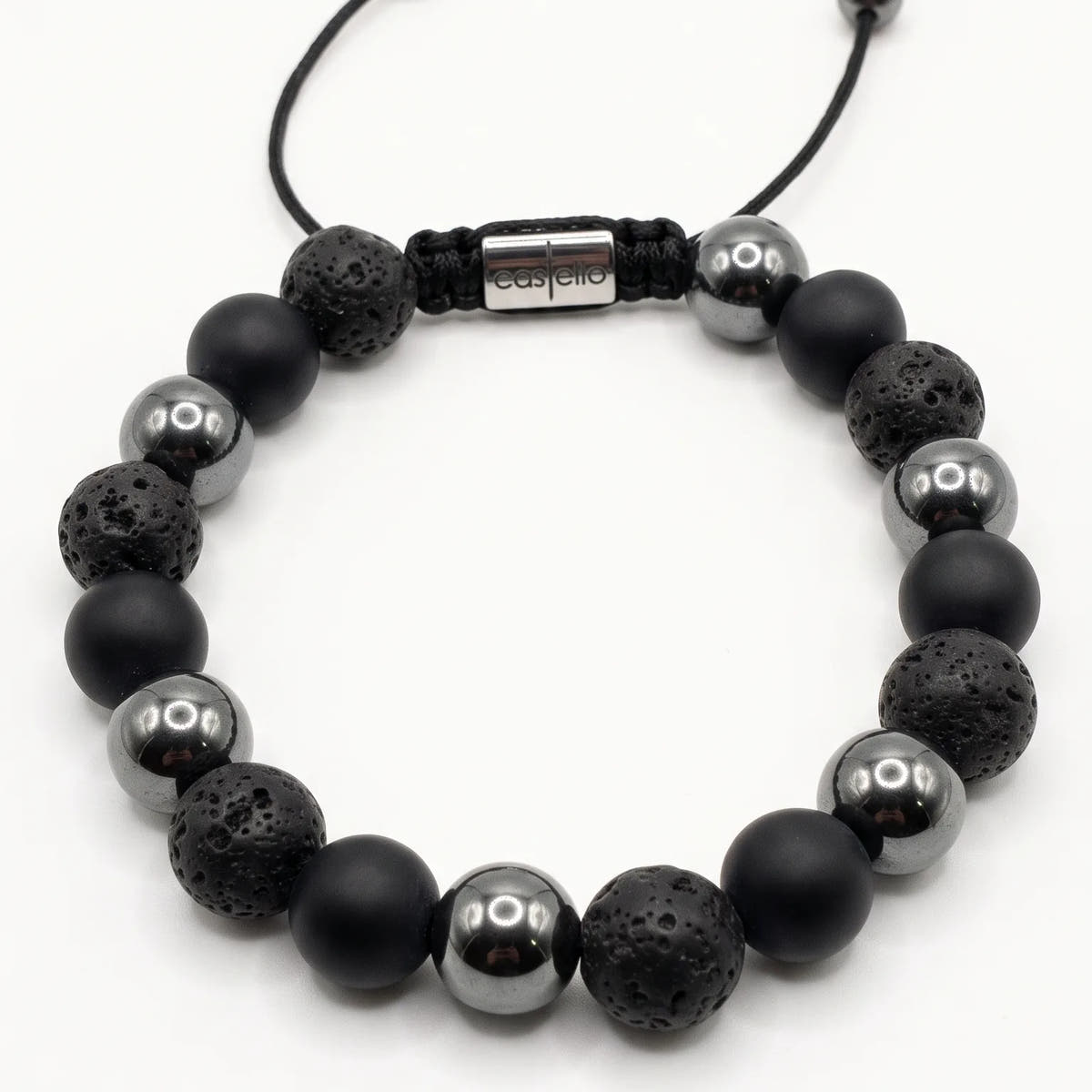 Hematite, Lava & Onyx Everyday Bracelet · 10mm