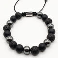 Hematite, Lava & Onyx Everyday Bracelet, 10mm | Castello Jewels