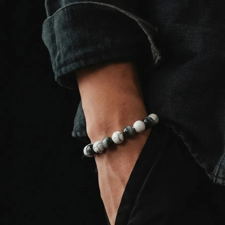 Eagle's Eye & Howlite Beaded Bracelet, 10mm, view 2 | Castello Jewels