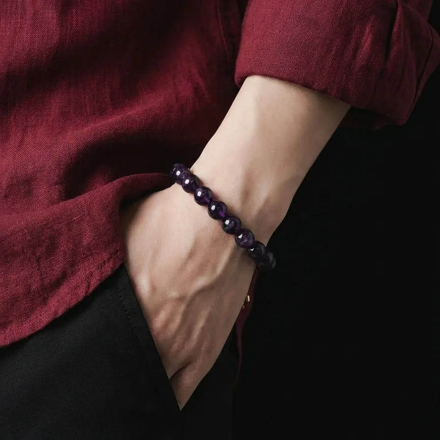 Amethyst Everyday Bracelet, 10mm, view 2 | Castello Jewels