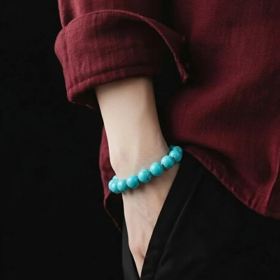 Turquoise Stacking Bracelet, 10mm, view 2 | Castello Jewels