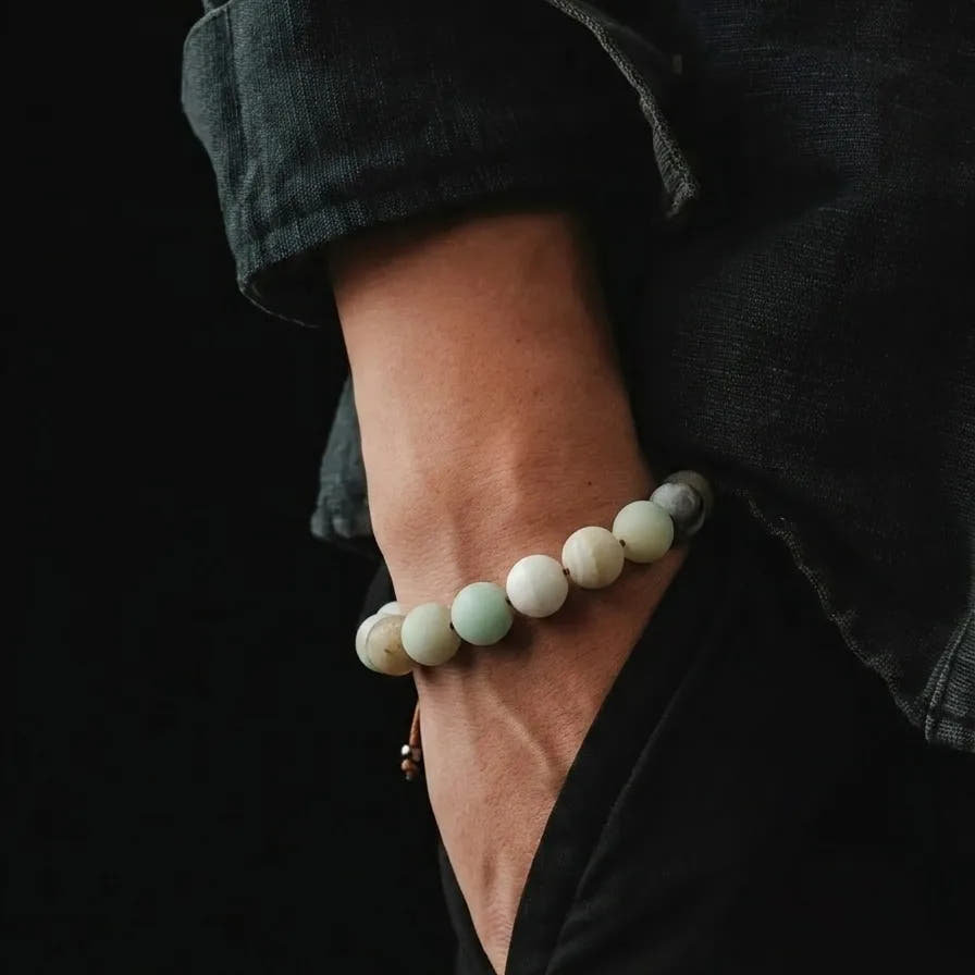 Amazonite Gemstone Bracelet, 10mm, view 2 | Castello Jewels