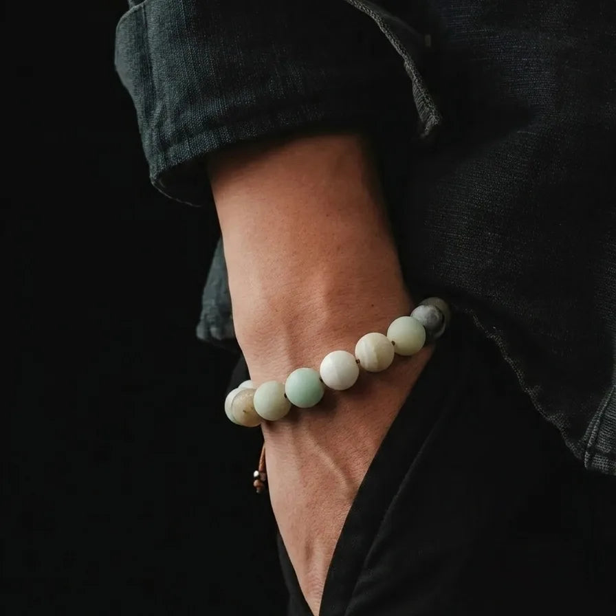 Amazonite Gemstone Bracelet, 10mm, view 2 | Castello Jewels