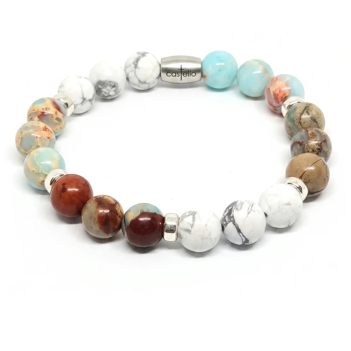 Classic Howlite & Snakeskin Jasper, Timeless, 10mm | Castello Jewels
