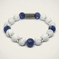 Classic Howlite & Sodalite Accent Sterling Silver Bracelet, 10mm | Castello Jewels