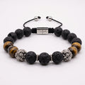 Lava & Matte Tiger's Eye MyKing Beaded Bracelet · 10mm