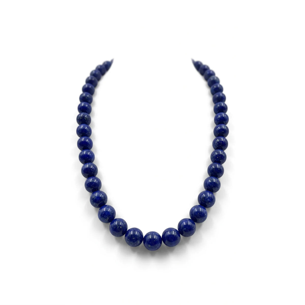 Lapis Lazuli Necklace, Sterling Silver, 10mm | Castello Jewels