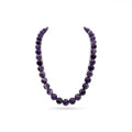 Amethyst Beaded Necklace, Sterling Silver · 10mm