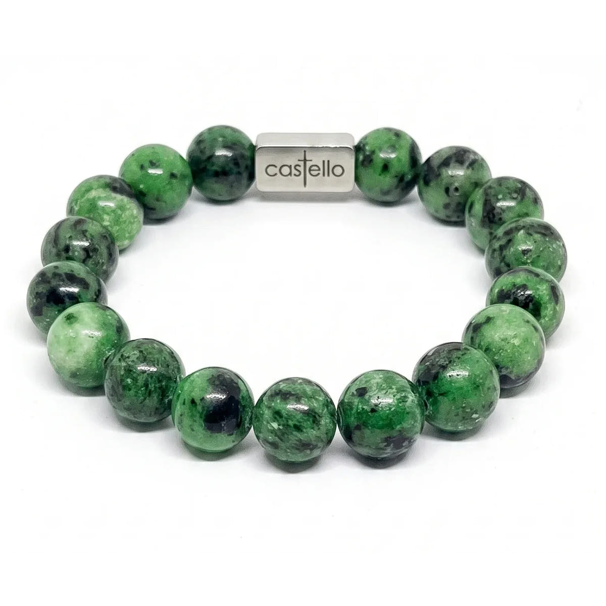 Ruby Zoisite Gemstone Bracelet, 12mm | Castello Jewels