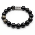 Polished Obsidian Stacking Bracelet · 12mm