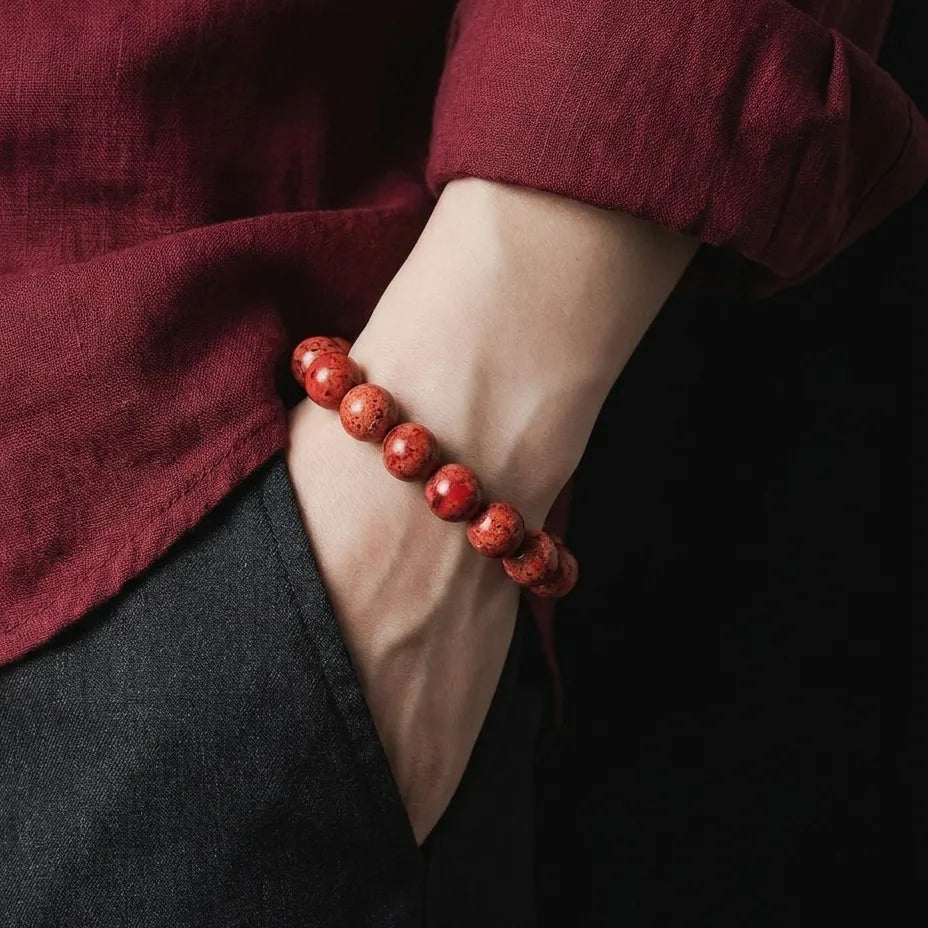 Red Coral Everyday Bracelet, 12mm, view 2 | Castello Jewels