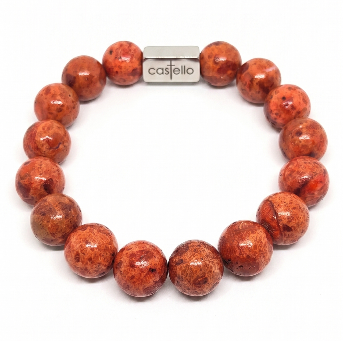Red Coral Everyday Bracelet, 12mm | Castello Jewels