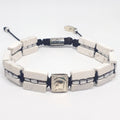 Howlite & Hematite Men's Bracelet, Sterling Silver, 4x13mm | Castello Jewels