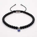 Matte Onyx Evil Eye Beaded Bracelet · 4mm