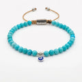 Turquoise Evil Eye Bracelet, Sterling Silver, 4mm | Castello Jewels