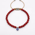 Red Jasper Protection Bracelet, Evil Eye · 4mm