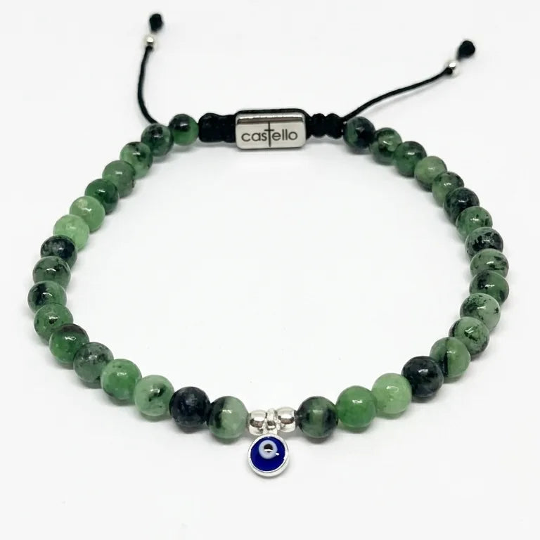 Turquoise Evil Eye Gemstone Bracelet · 4mm