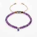 Amethyst Evil Eye Beaded Bracelet, 4mm | Castello Jewels