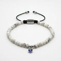 Howlite Nazar Bracelet, Sterling Silver, 4mm | Castello Jewels