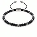 Onyx & Hematite Beaded Bracelet, 4mm | Castello Jewels