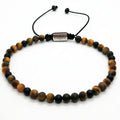 Matte Tiger's Eye & Onyx Bracelet, 4mm | Castello Jewels