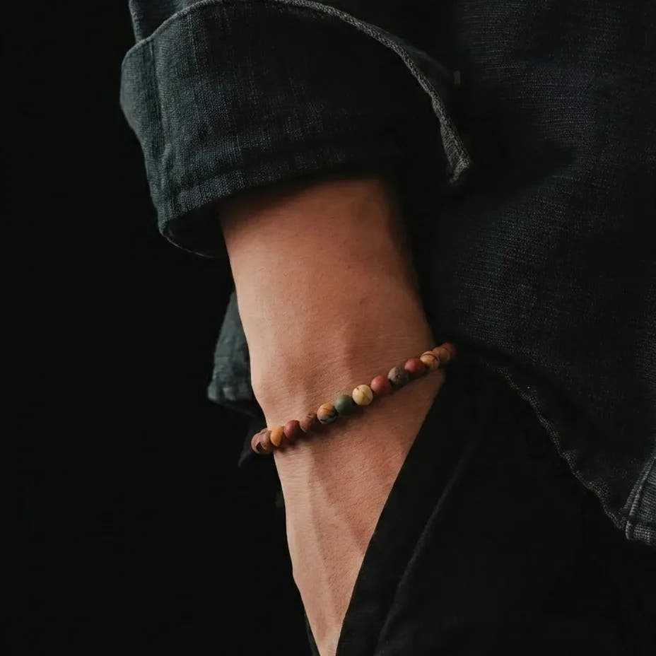 Picasso Jasper Bracelet, 4mm, view 2 | Castello Jewels