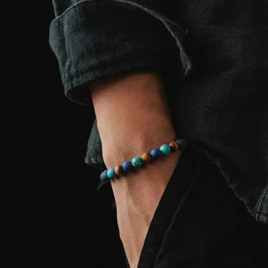 Tiger's Eye, Sodalite & African Turquoise Bracelet, 4mm, view 2 | Castello Jewels
