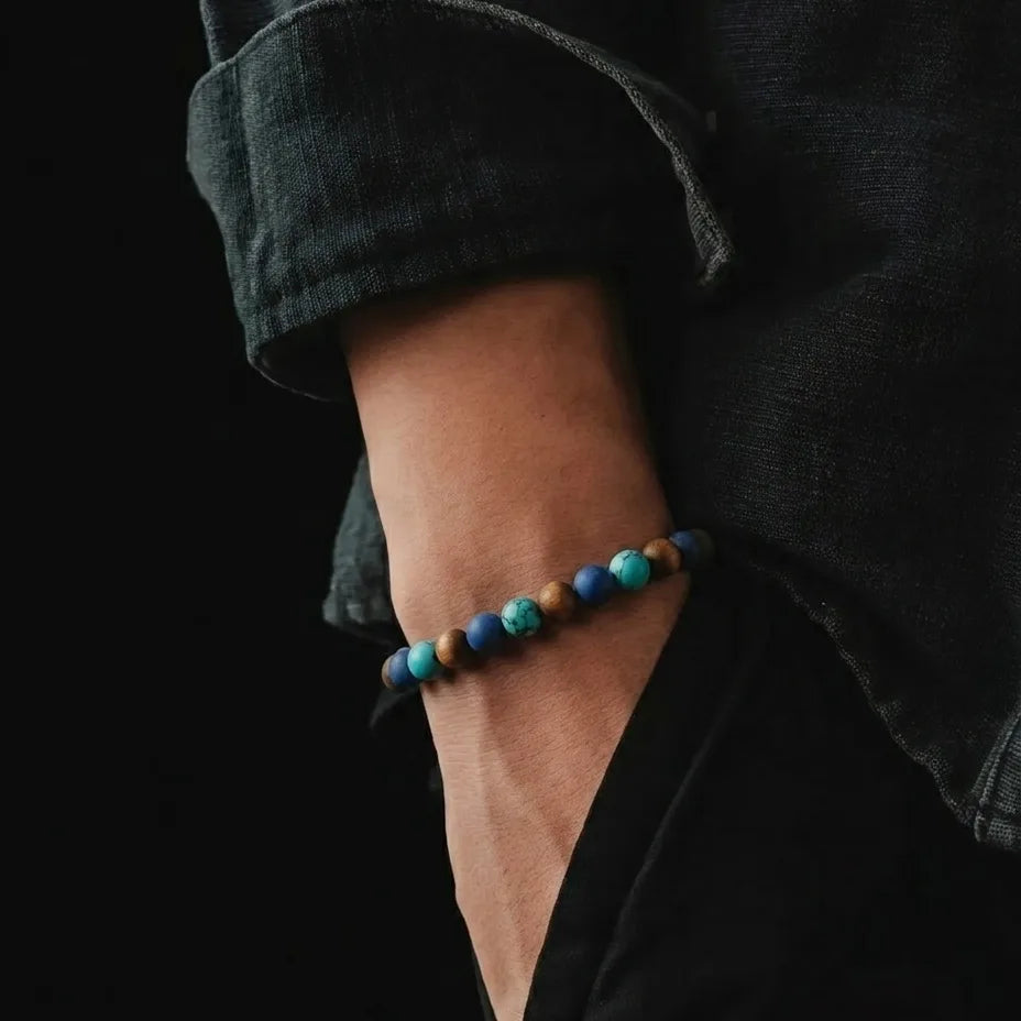 Tiger's Eye, Sodalite & African Turquoise Bracelet, 4mm, view 2 | Castello Jewels
