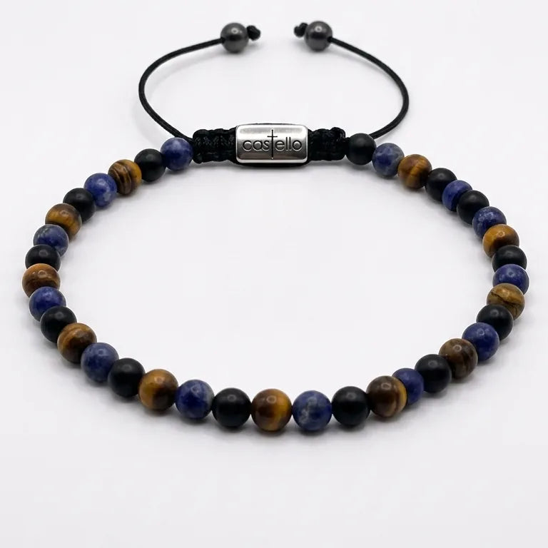 Sodalite, Tiger's Eye & Onyx Bracelet, 4mm | Castello Jewels