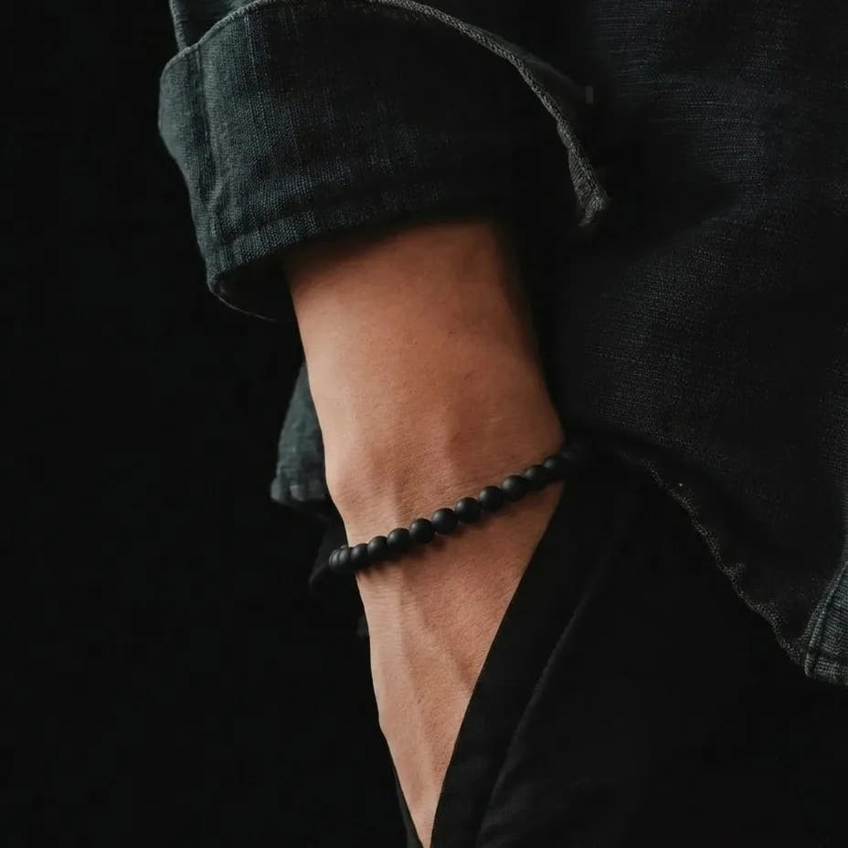 Matte Onyx Bracelet, Waterproof · 4mm