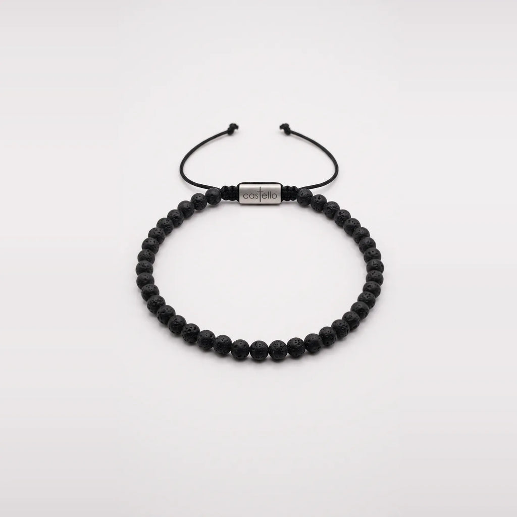 Lava Stone Bracelet, Waterproof, 4mm | Castello Jewels