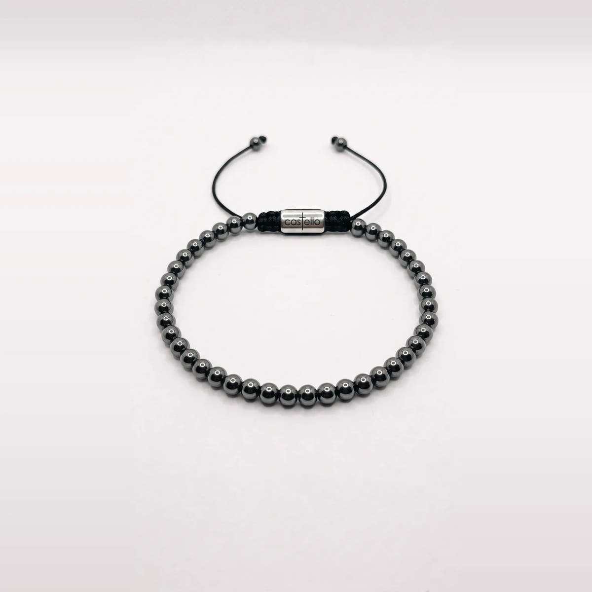 Hematite Beaded Bracelet, Water-Resistant · 4mm