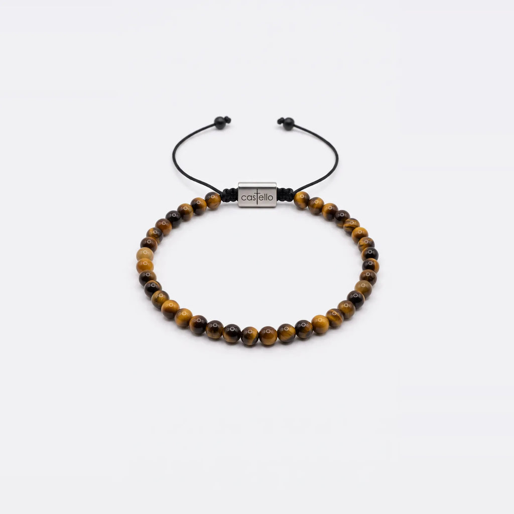 Tiger's Eye Bracelet, Waterproof, 4mm | Castello Jewels