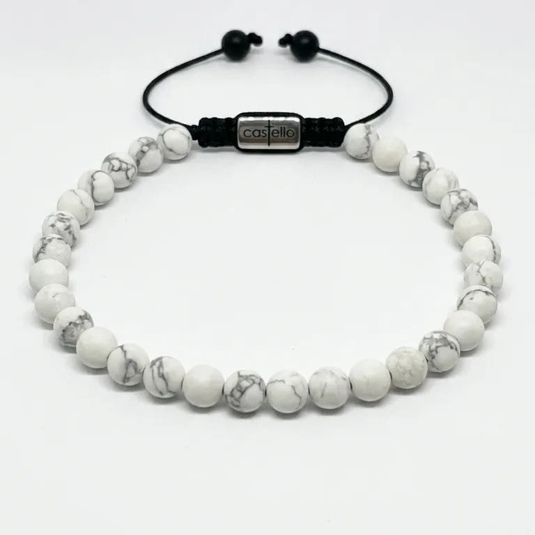 Howlite Bracelet, 4mm | Castello Jewels