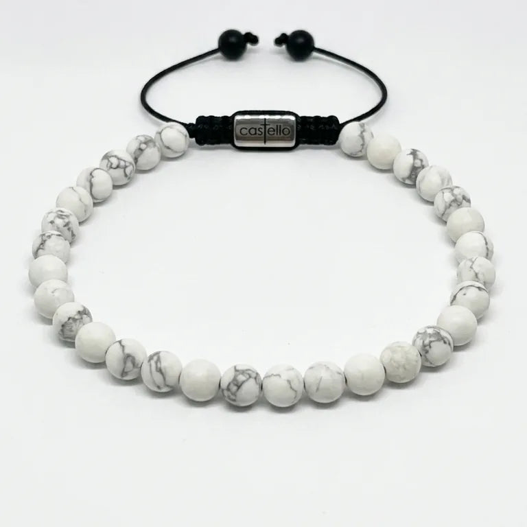 Howlite Bracelet, 4mm | Castello Jewels