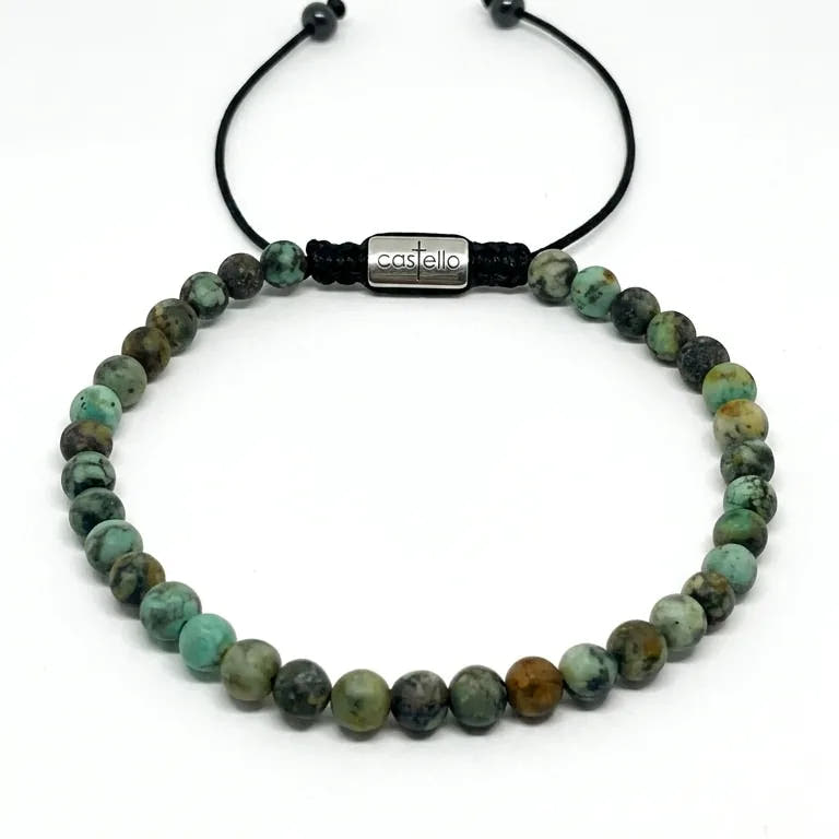 African Turquoise Bracelet, Waterproof · 4mm