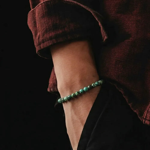 African Turquoise Bracelet, Waterproof, 4mm, view 2 | Castello Jewels