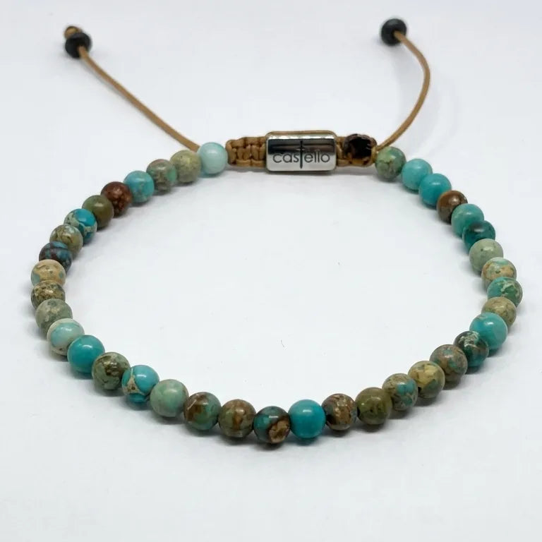 Jasper Turquoise Bracelet, 4mm | Castello Jewels