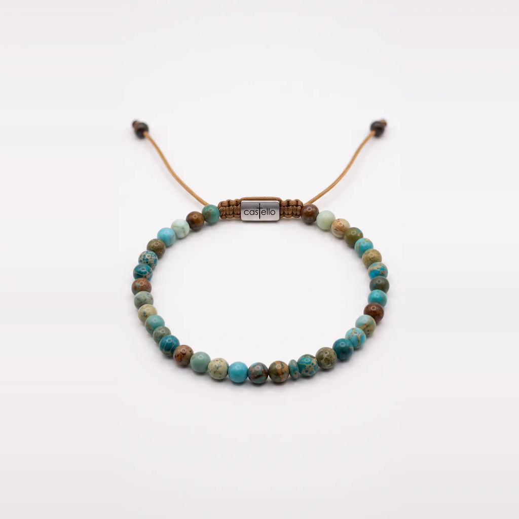Jasper Turquoise Bracelet, 4mm | Castello Jewels